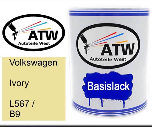 Volkswagen, Ivory, L567 / B9: 1L Lackdose, von ATW Autoteile West.